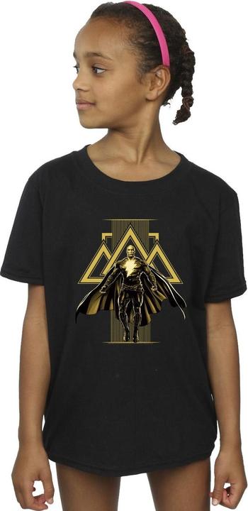 Actual product image Girls Black Adam Rising Golden Symbols Cotton T-Shirt (152, 158)