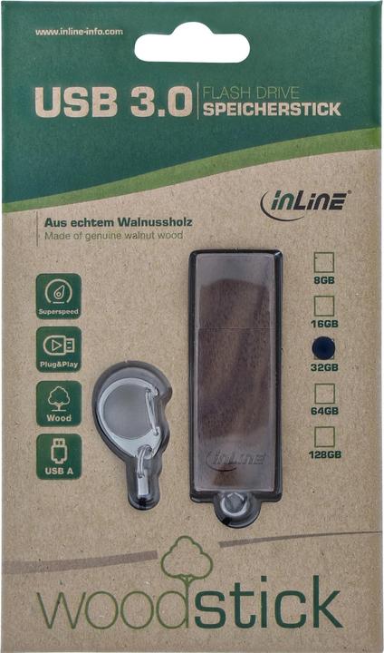 Immagine prodotto InLine bastone di legno (8 GB, USB-A, USB 3.0)