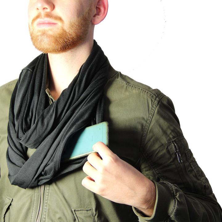 Actual product image KH Security Round scarf with concealed zip pocket