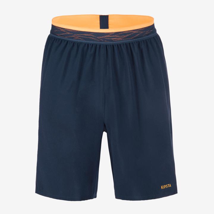 Actual product image Kipsta Ladies/men's football shorts - CLR navy blue/orange (XL)