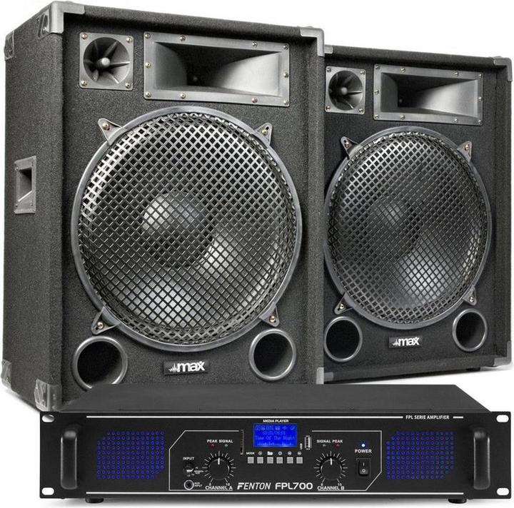 Fenton DJ -Soundinstallation mit Bluetooth - Max15 DJ -Lautsprecher + Bluetooth -Verstärker -Kombination -