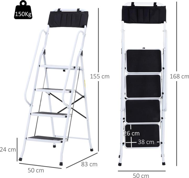 Image du produit Homcom Escabeau avec porte-outils (Escabeau, 50 cm)