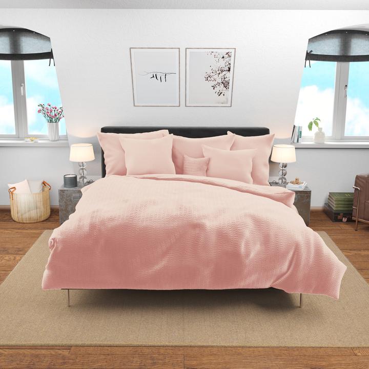 Immagine prodotto Lotus Bettwaren Biancheria da letto in raso Seersucker uni (Copripiumino, 160 x 210 cm)