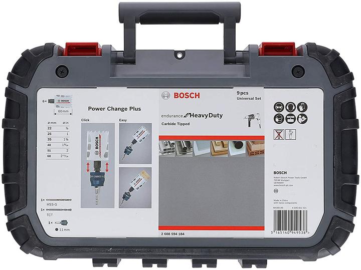 Produktbild Bosch Professional Zubehör Lochsägen-Set Universal. Endurance for Heavy Duty.Carbide. 8-teilig (22 mm, 25 mm, 35 mm, 40 mm, 68 mm, 51 mm)