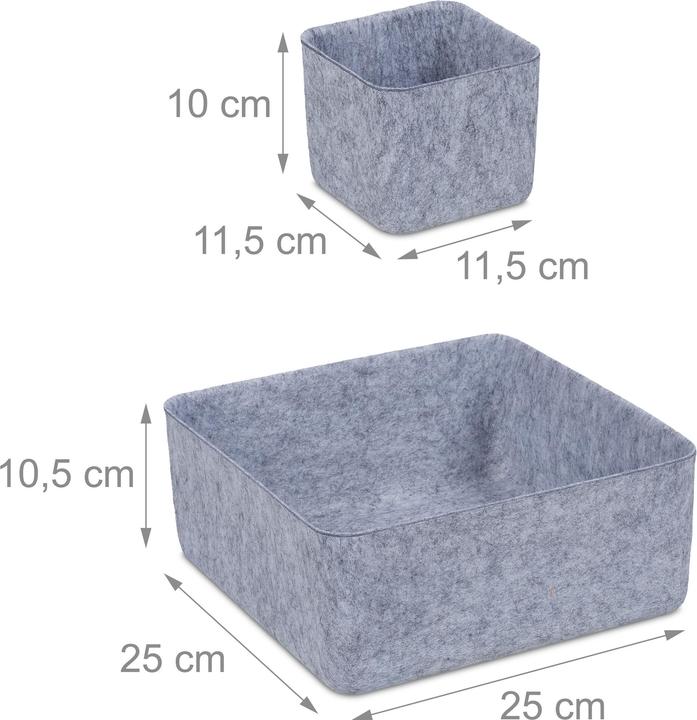 Actual product image Relaxdays 5pcs. drawer organiser set (5 x, 25 x 25 x 10.5 cm)