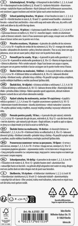 Produktbild Idena Schulmalpinsel 10er 10 Grössen FSC100%