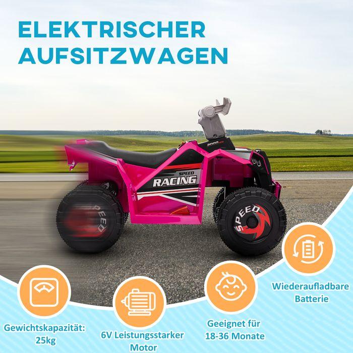 Produktbild Swisshandel24 Elektro Kinderquad, Elektroquad, Vorwärts-, Rückwärtsfunktion, 6V, 1,5-3 Jahre, 2,5 km/h, Rosa (6 V)