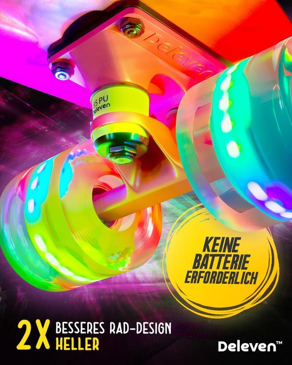 Immagine prodotto Deleven Skateboard mit LED-Rollen für Anfänger (22.05")