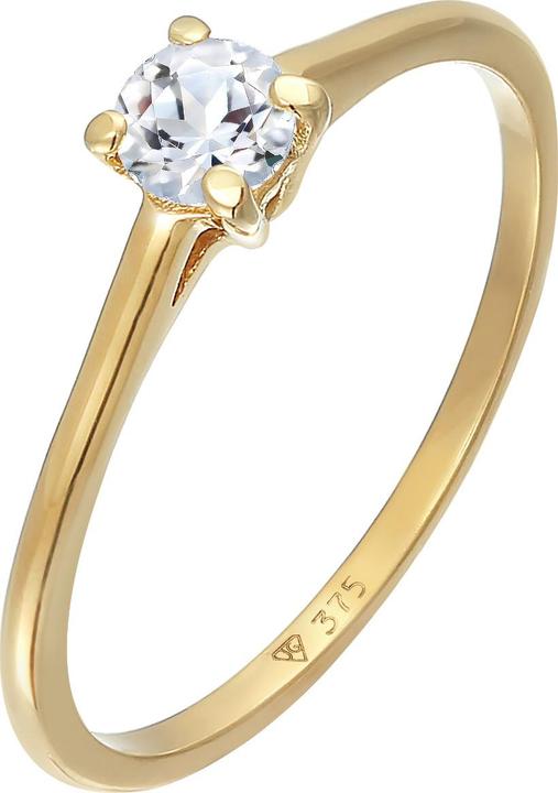 Elli PREMIUM Ring Topas Solitär Verlobungsring 375 Gelbgold