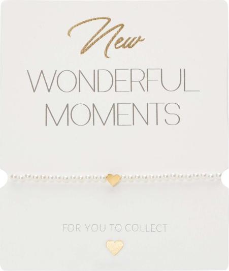 Immagine prodotto HCA Nuovo bracciale Wonderful Moments - Cuore placcato oro (17 cm, Acciaio inossidabile, Perla di madreperla)