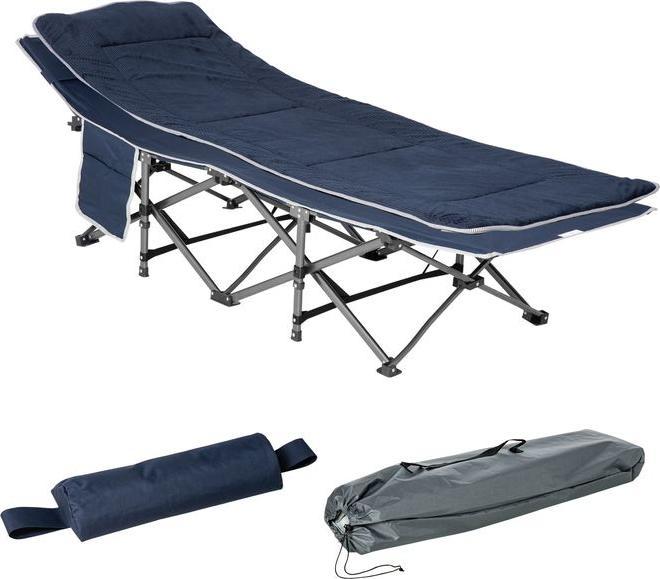 Produktbild Swisshandel24 Campingbett klappbar Feldbett mit Kopfkissen, 188x64.5x53cm, dunkelblau