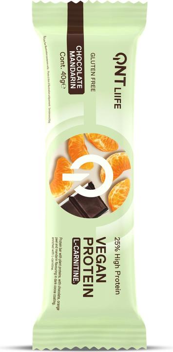 Actual product image QNT Vegan Protein Bar + L-Carnitine (Chocolate mandarin, 28 pcs., 1120 g)