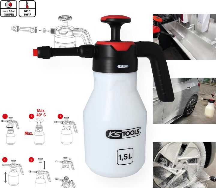 Produktbild KS Tools Druck-Pump-Schaum-Sprüher (Schäumer) (1.50 l)