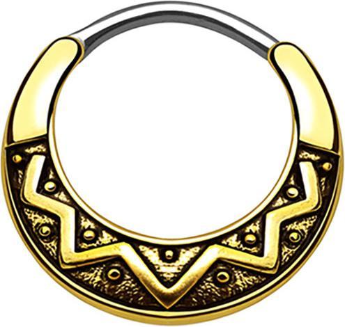 Immagine prodotto Star Piercing Ventaglio tribale Septum placcato oro (Ottone, Acciaio chirurgico 316L)