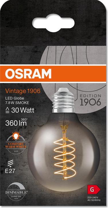 Actual product image Osram LED vintage lamp (E27, 7.80 W, 360 lm, 4 x, G)