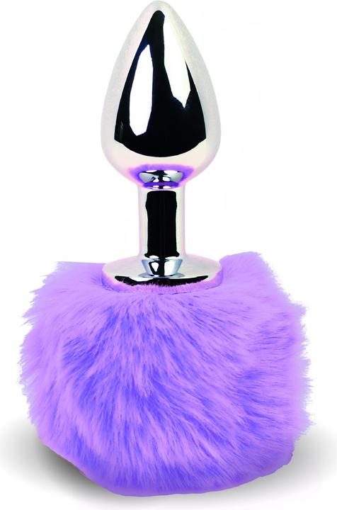 Actual product image FeelzToys Bunny Tails Butt Plug Purple