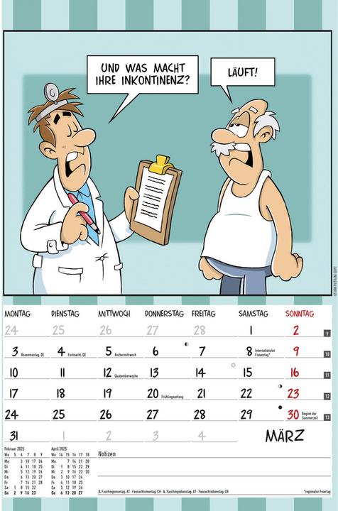 Produktbild Alpha Edition Der Rentner-Kalender 2025 Bildkalender, 23,7x34cm, Wandkalender mit witzigen (23.7 x 34 cm, Deutsch)