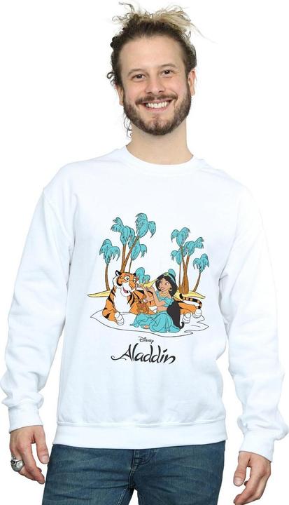 Actual product image Disney Mens Aladdin Jasmine Abu Rajah Beach Sweatshirt (XL)