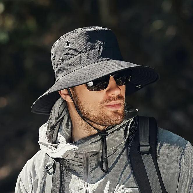 Produktbild Dema Fischerhut Boonie Hat Sonnenschutzhut extra grosse Krempe Schwarz (56)