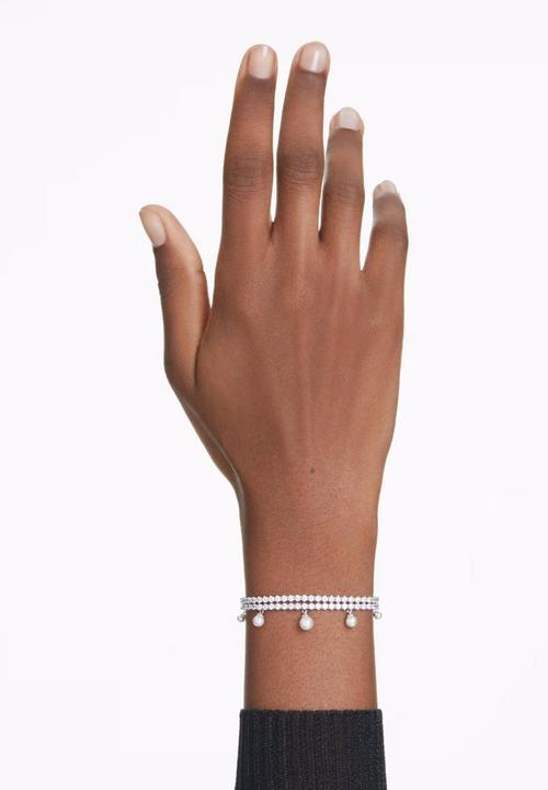 Image du produit Swarovski x Ariana Grande Armband Kristallperle Rundschliff Weiss Rhodiniert (24 cm, Métal Swarovski)