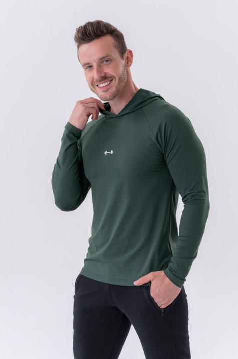 Immagine prodotto Nebbia Maglietta a maniche lunghe con cappuccio 330 verde scuro (M)