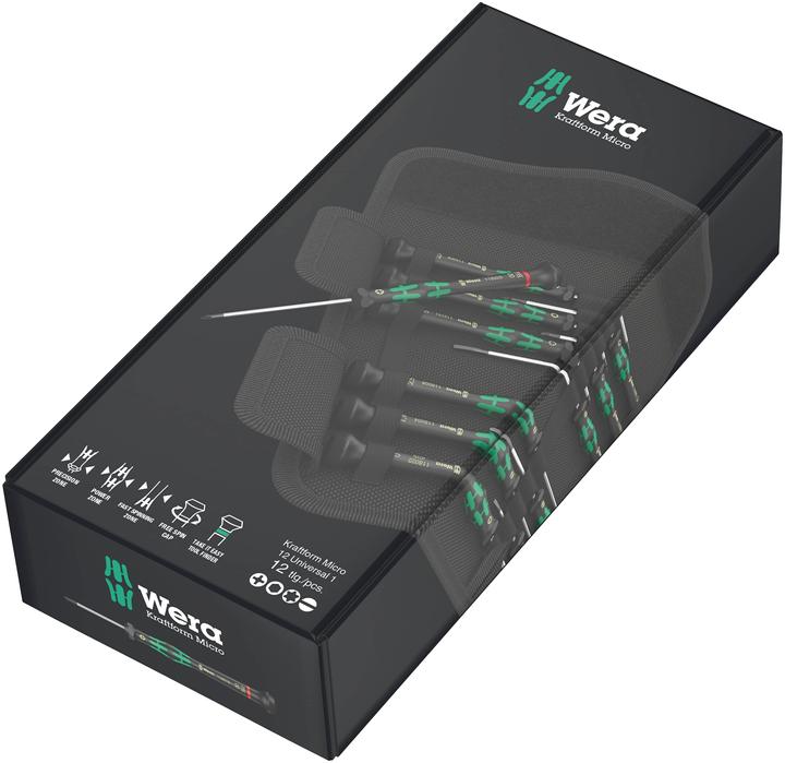 Actual product image Wera Kraftform Micro 12 Universal 1 (Slotted screws, Allen screw, Torx (TX), Phillipps cross recess (PH))