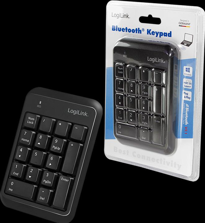 Actual product image LogiLink Keypad Bluetooth, with 17 keys, V5.1, black (Numeric keypad, Wireless)