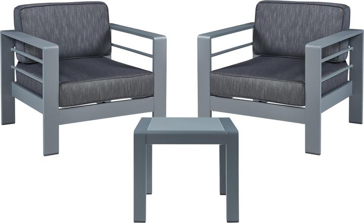 Image du produit Casa.Pro Fauteuil d'extérieur avec table Avise 3 pièces aluminium