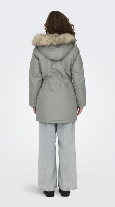 Actual product image Only Hood with detachable faux fur trim Ribbed cuffs Parka Long parka (L)