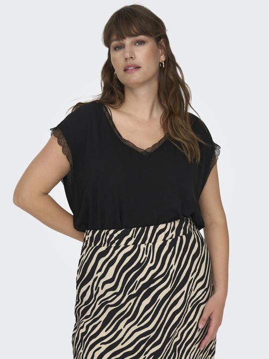 Actual product image Only Curvy V-neck blouse with short sleeves (46)