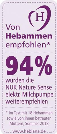 Actual product image NUK Nature Sense electric breast pump with battery and LCD display