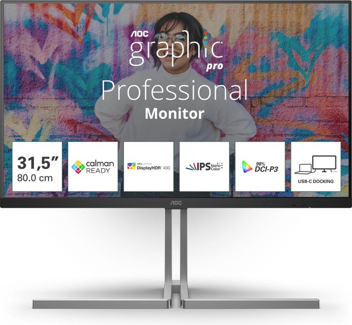 Productafbeelding AOC U32U3CV 31,5p Nano IPS WLED UHD (3840 x 2160 Pixels, 31.50")