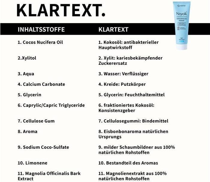 Produktbild Niyok Zahncreme Kokosöl Eisminze 75 ml (75 ml)