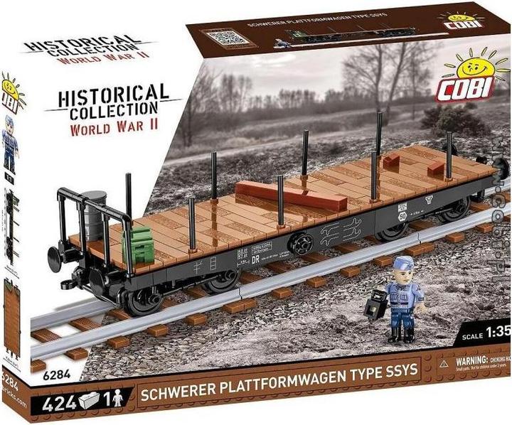 Image du produit Cobi 6284 - TRAINS /6284/GERMAN RAILWAY Heavy platform wagon TYPE SSY, 420 pièces, from 8 years.