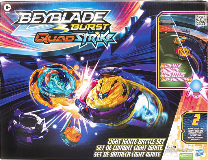 Actual product image Hasbro Beyblade Burst QuadStrike Light Ignite Beyblade Stadium Battle Set (German, French, Italian, English, Dutch, Swedish, Norwegian, Polish)