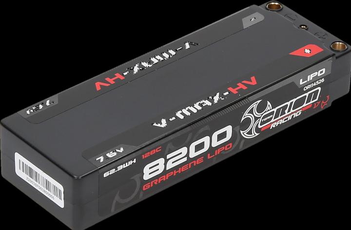 Immagine prodotto Team Orion V-Max-HV Graphene Tech 8200 7.6V 2S 128C (7.60 V, 8200 mAh)