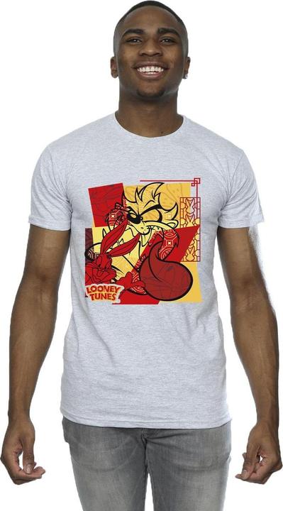 Actual product image Looney Tunes Mens Taz Bugs Rabbit New Year T-Shirt (L)