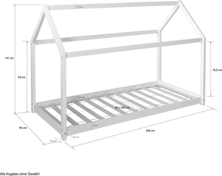 Immagine prodotto Homestyle4u Letto per bambini Casa per bambini Letto da gioco Letto da casa (90 x 200 cm)