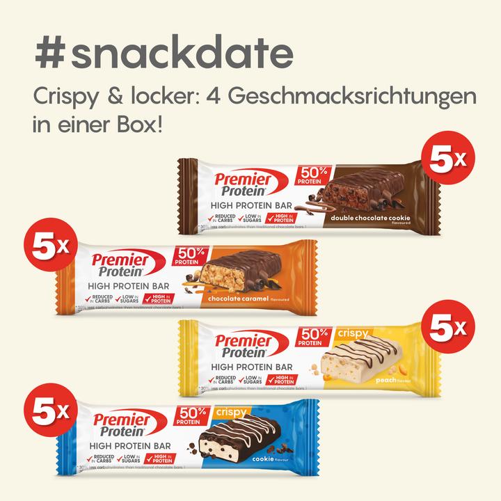 Actual product image Premier Protein High Protein Bar 50% Multiflavourbox (20 pcs., 800 g)