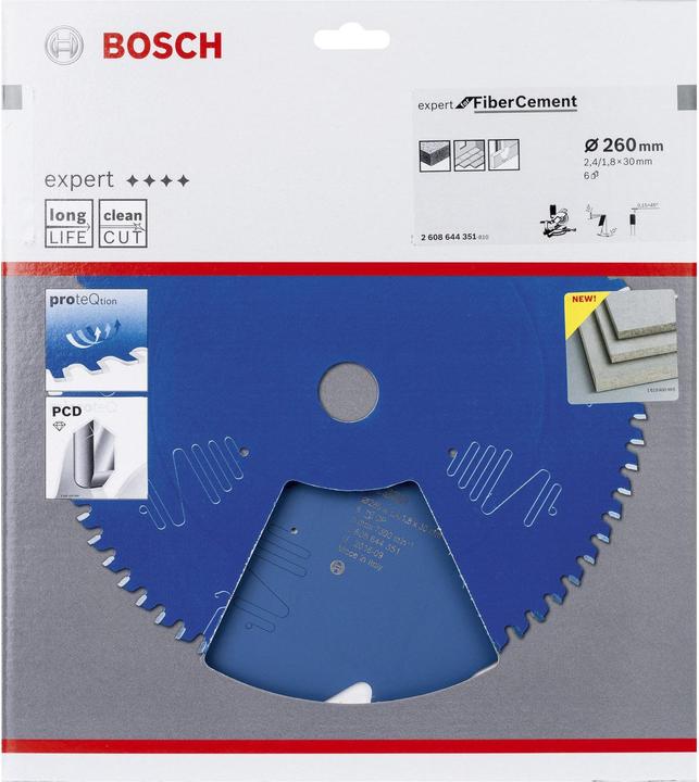 Produktbild Bosch Professional Zubehör Kreissägeblatt Expert for Fibre Cement, 260 x 30 x 2,4 mm, 6