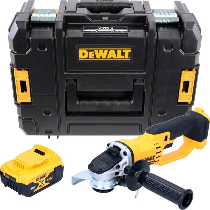 Produktbild DeWalt DCG 412 NT Akku Winkelschleifer 18 V 125 mm + 1x Akku 5,0 Ah + TSTAK - ohne Ladegerät (125 mm)