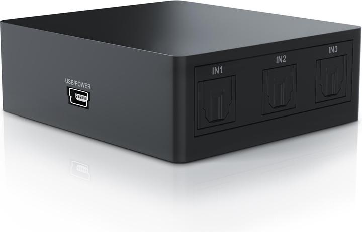 Actual product image CSL 3x1 SPDIF Switch, Audio Switch with Remote Control, 3x Toslin to 1x Toslink