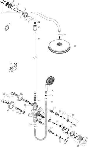 Produktbild Axor Montreux Showerpipe mit Thermostat, Kopfbrause 240 1jet Classic