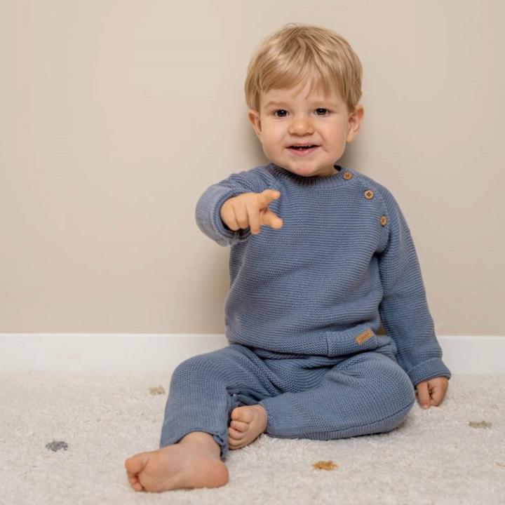 Produktbild Little Dutch Strampler gestrickt Blau (50)