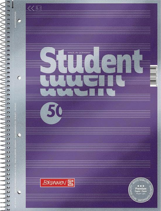 Image du produit Musique en feuilles de qualité supérieure Collegeblock (A4, À rayures, Couverture souple)