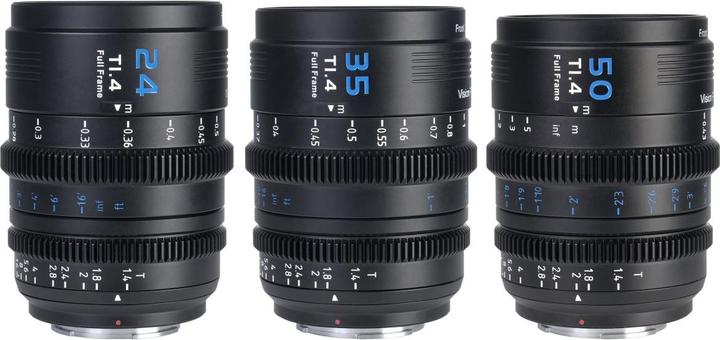 Immagine prodotto Sirui VP-1-3B VISION PRIME T1.4 Full-frame Cine Lens 24mm&35mm&50mm Black mit Wechsel Mount (C-mount, Full-frame)