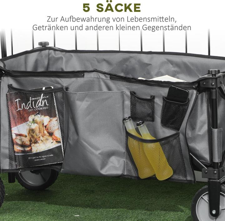 Image du produit Outsunny Chariot à bras avec poches latérales