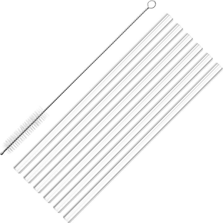 Westmark 6 pailles en verre + brosses de nettoyage, ø 8 x 200 mm (6 x)