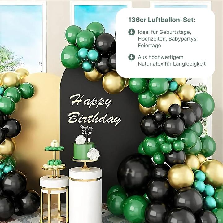 Immagine prodotto Hermex Set di 136 palloncini Ghirlanda di palloncini Palloncini per feste Arco di palloncini Palloncini