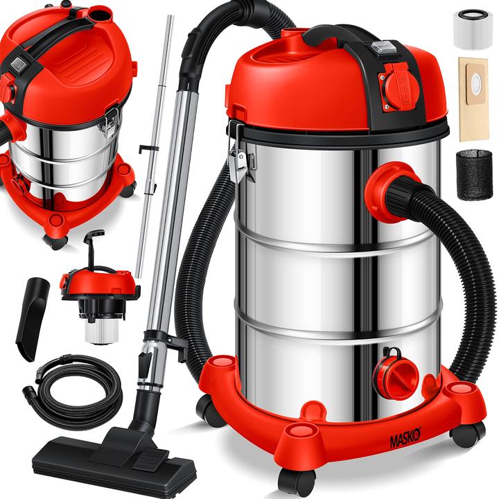 Produktbild Masko Industriestaubsauger beutellos Rot (Nass-Trockensauger)